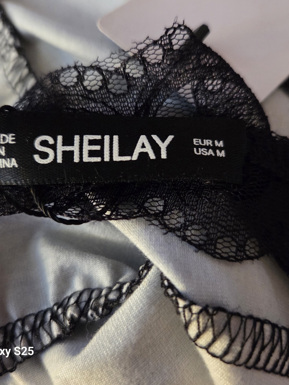 SHEILAY Black Long Sleeve Midi Dress White Stars Size US M. Lace Back - Picture 12 of 12
